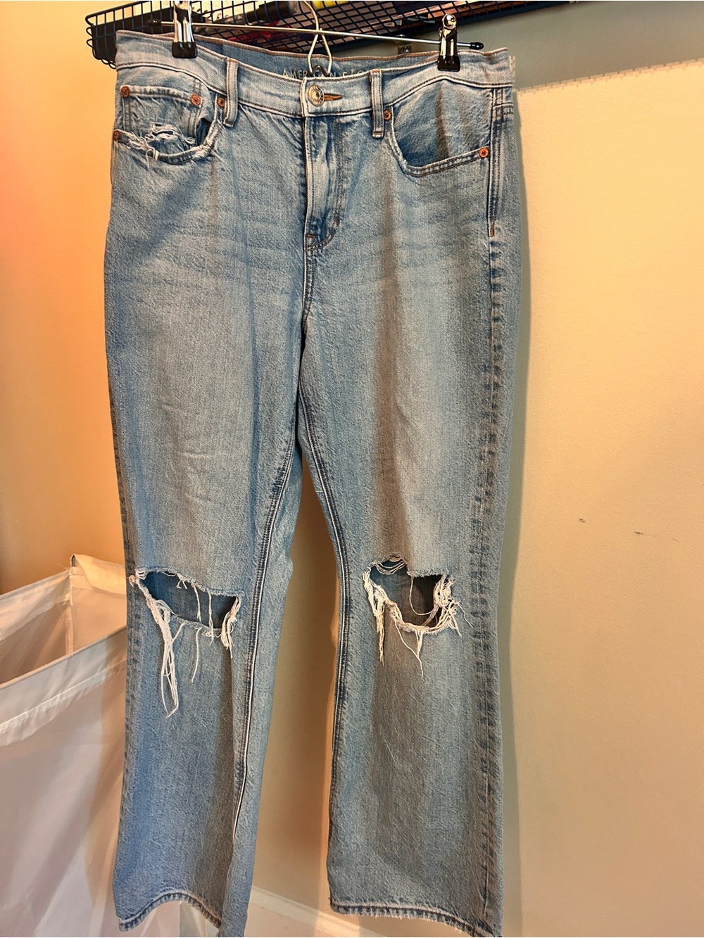 Abercrombie & Fitch light-wash ripped jeans